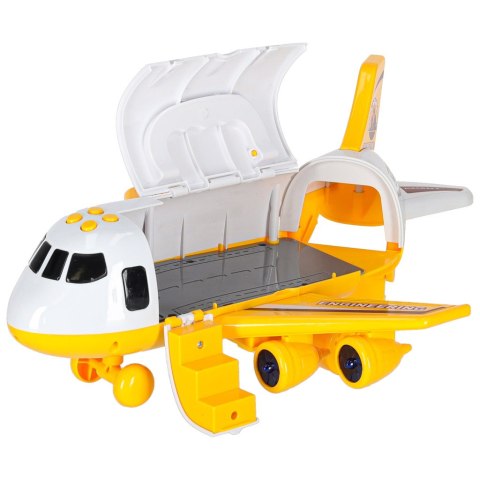 Transporter samolot rozkładany z autami + 3 auta pojazdy budowlane światła dźwięk Kik Sp. z o. o. Sp. k.