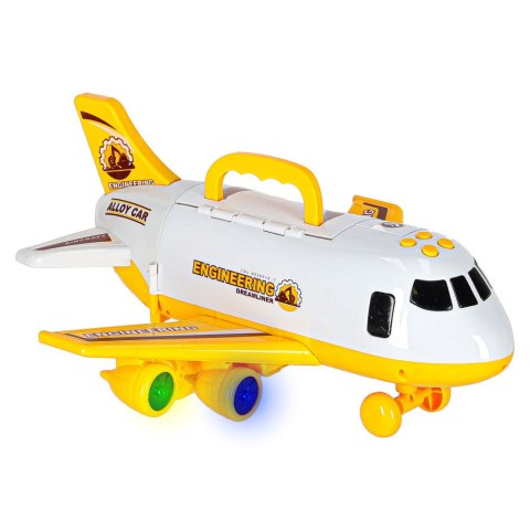 Transporter samolot rozkładany z autami + 3 auta pojazdy budowlane światła dźwięk Kik Sp. z o. o. Sp. k.