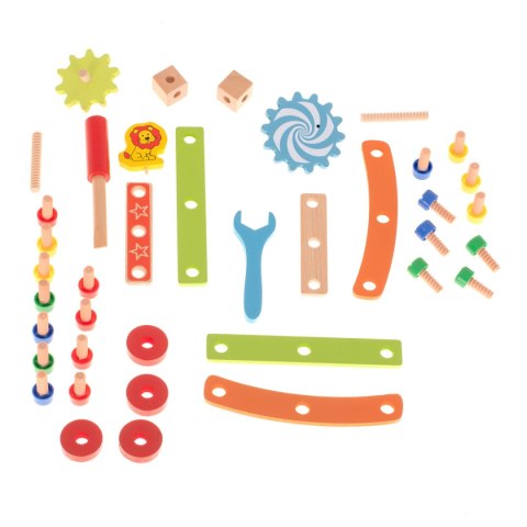 Warsztat krzesło edukacyjne klocki drewniane zestaw konstrukcyjny 49el. Kik Sp. z o. o. Sp. k.