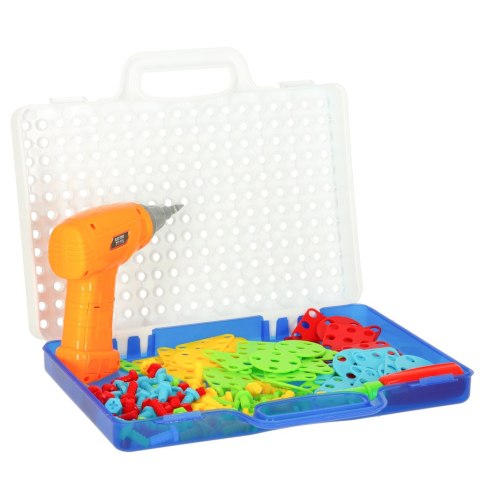 Wkrętarka wiertarka śrubki klocki konstrukcyjne zestaw majsterkowicza walizka 151 elementów Kik Sp. z o. o. Sp. k.