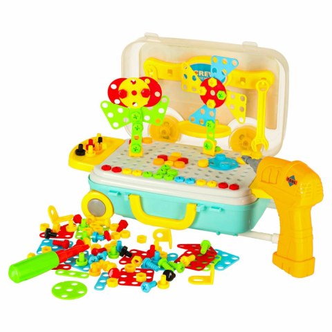 Wkrętarka wiertarka śrubki klocki konstrukcyjne zestaw majsterkowicza walizka 258 elementów Kik Sp. z o. o. Sp. k.