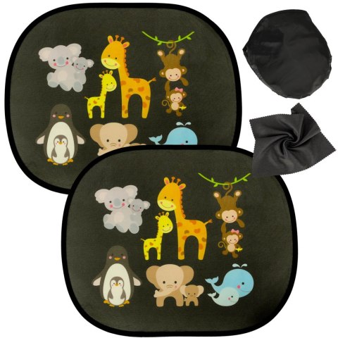 Kurtyna statyczna przeciwsłoneczna osłona okna samochodu zwierzęta zestaw 2 szt. Kik Sp. z o. o. Sp. k.