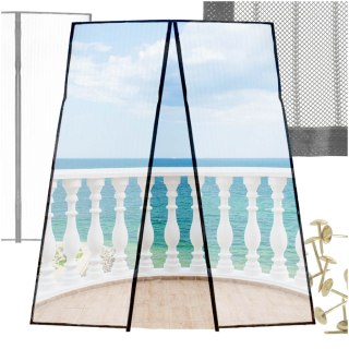 Moskitiera siatka magnetyczna LUARO na drzwi solidna mocny magnes 110x210cm Kik Sp. z o. o. Sp. k.