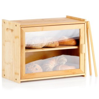 Chlebak 2-Poziomowy Półka Pojemnik na Chleb ze Szczypcami VILDE 40x20x31 cm