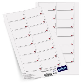 Etykiety Samoprzylepne na Słoiki ORION 28 szt. Prostokąt z Sercem