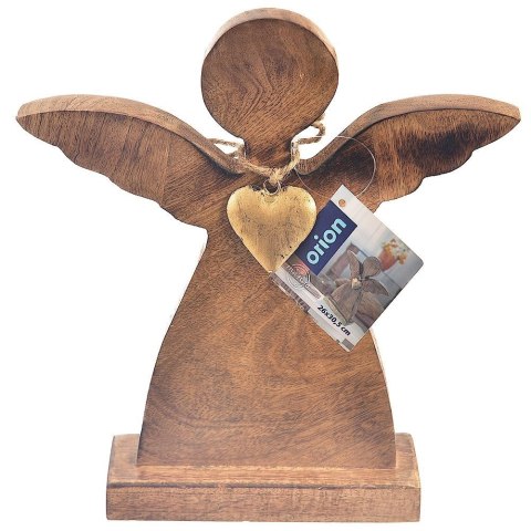 Figurka Ozdoba Anioł Świąteczna Drewniana Solidna Trwała ORION 27 x 30 cm