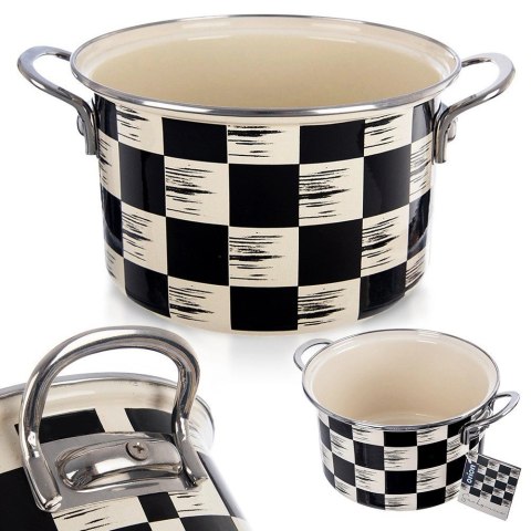 Garnek Emaliowany 3 L ORION SZACHOWNICA 20 cm Indukcja Zmywarka