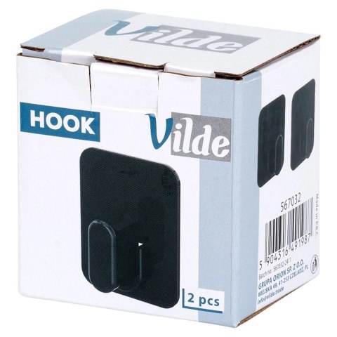 Haczyk Wieszak VILDE Samoprzylepny 2 szt. Czarny Taśma 3M Kuchnia
