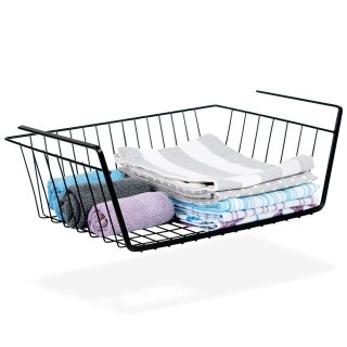 Koszyk podwieszany pod półkę metalowy czarny 40,5x26,5x14,5 cm