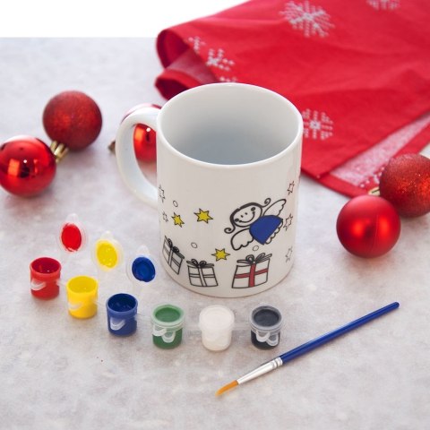 Kubek do Malowania z Farbami Porcelanowy 350 ml ORION z Pędzelkiem