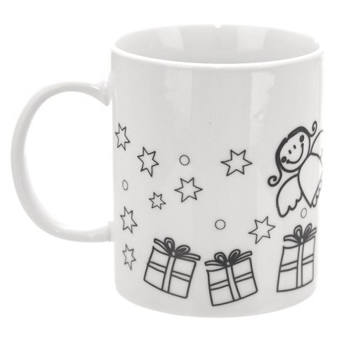 Kubek do Malowania z Farbami Porcelanowy 350 ml ORION z Pędzelkiem