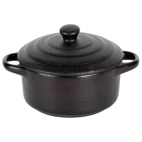 Miseczka do Zapiekania 150 ml Porcelanowa Czarna z Pokrywką VILDE