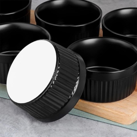 Miseczki do Zapiekania Pieczenia Ceramiczne Czarne VILDE 260 ml 6 szt.