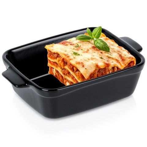 Naczynie Ceramiczne do Zapiekania 16 x 11 cm Czarne z uchwytami VILDE