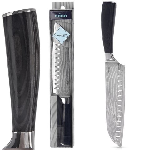 Nóż Santoku 31 cm Stal Damasceńska Drewniany Uchwyt Solidny Trwały ORION
