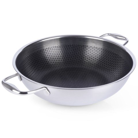 Patelnia Wok z Uchwytami Stalowa Indukcja Nieprzywierająca ORION 28 cm