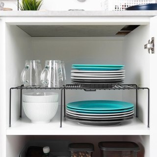 Półka Kuchenna Metalowa Czarna Loft Rozsuwana Regulowana VILDE 34,5-48 cm