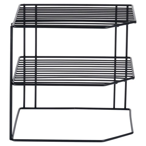 Półka Kuchenna Metalowa Czarna Narożna Loft 3-Poziomowa VILDE 22x22x21 cm