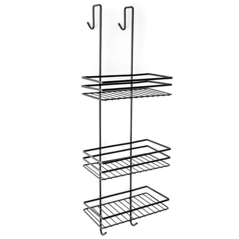 Półka Łazienkowa Zawieszana na Kabinę Szybę Czarna VILDE 78,5 x 25 x 20 cm