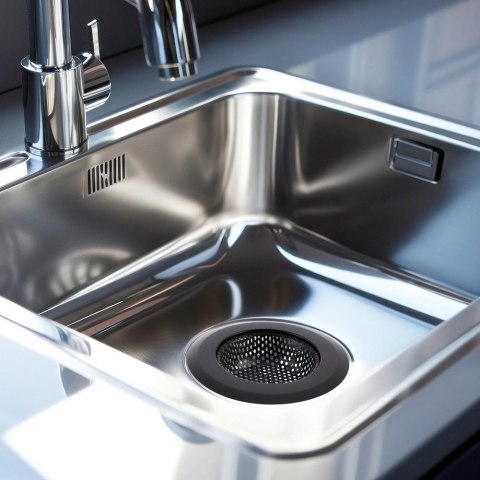 Sitko do Zlewu Czarne Stal Nierdzewna Filtr Duży 11,5 cm ORION