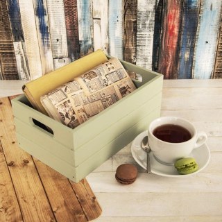 Skrzynka Drewniana Zielona Ozdobna Przechowywanie 26 x 16 x 11 cm ORION