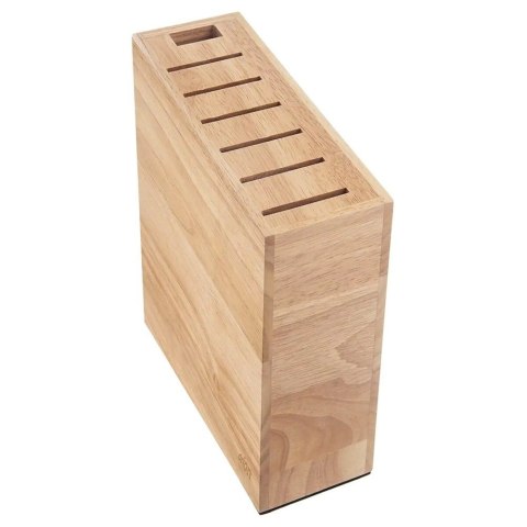 Stojak na Noże Drewno Kauczukowe 6 Miejsc Ostrzałka 23 cm ORION