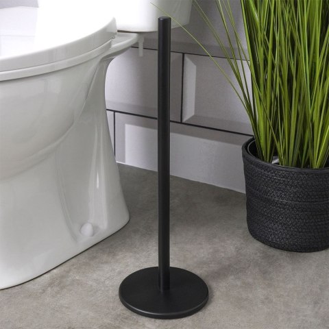 Stojak na Papier Toaletowy Wolnostojący Stalowy Czarny Mat na 5 Rolek BS