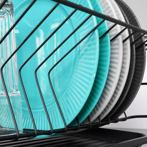 Suszarka do Naczyń na Talerze Sztućce Pojemna Czarna VILDE 40 x 33 x 17 cm