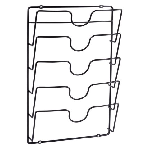 Wieszak na Pokrywki Metalowy VILDE Czarny na 5 Pokrywek LOFT