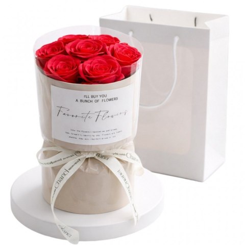 Flower box, bukiet zapachowych kwiatów mydlanych w pudełku 7szt. BUK27CZE