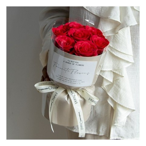 Flower box, bukiet zapachowych kwiatów mydlanych w pudełku 7szt. BUK27CZE