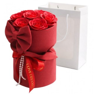 Flower box, bukiet zapachowych kwiatów mydlanych w pudełku 8szt. LED BUK2CZE