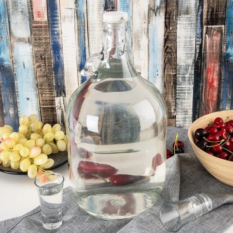 Karafka Butelka ORION 5L Szklana Retro Vintage z Zatrzaskowym Zamknięciem
