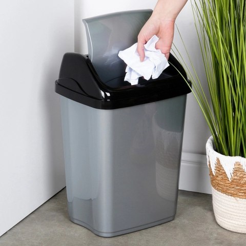 Kosz na Śmieci Plastikowy Szary 16 L ORION Wytrzymały i Pojemny