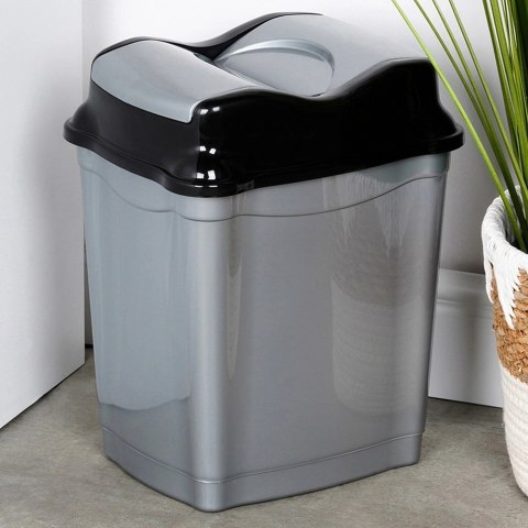 Kosz na Śmieci Plastikowy Szary 16 L ORION Wytrzymały i Pojemny