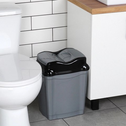 Kosz na Śmieci Plastikowy Szary 16 L ORION Wytrzymały i Pojemny