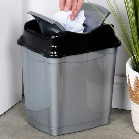 Kosz na Śmieci Plastikowy Szary 16 L ORION Wytrzymały i Pojemny