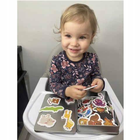 Magnesy na lodówkę zwierzęta piankowe 40 el puszka Luxma