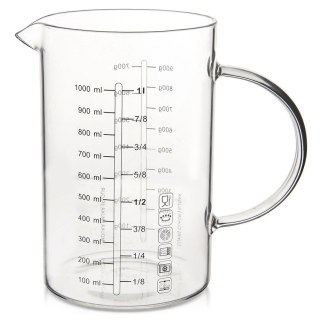 Miarka Kuchenna Miara Kubek z Podziałką Dzbanek Szklana Uchwyt ORION 1 L