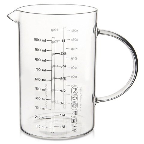 Miarka Kuchenna Miara Kubek z Podziałką Dzbanek Szklana Uchwyt ORION 1 L