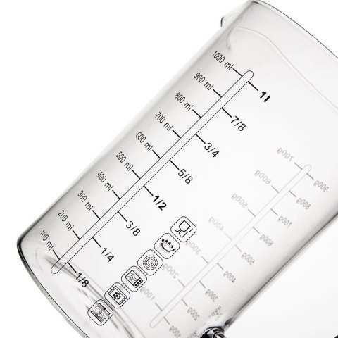 Miarka Kuchenna Miara Kubek z Podziałką Dzbanek Szklana Uchwyt ORION 1 L