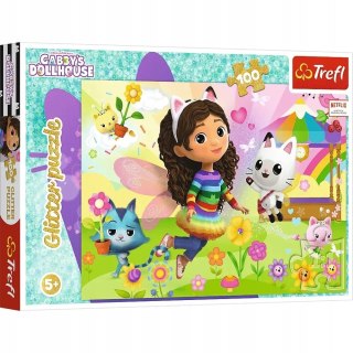 Puzzle Koci Domek Gabi 100 elementów Brokatowa Gabi Trefl 14832 Trefl