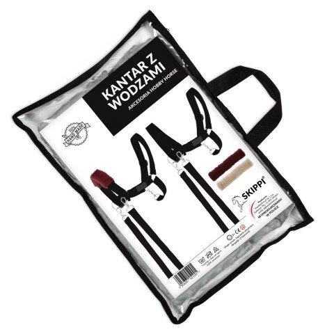 Skippi Kantar dla Hobby Horse - wodze, 2 wymienne futerka - czarny