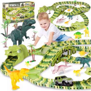 Tor samochodowy dla dzieci Dino Park wyścigowy zestaw 240 el dinozaury Luxma