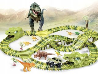Tor samochodowy dla dzieci Dino Park wyścigowy zestaw 240 el dinozaury Luxma