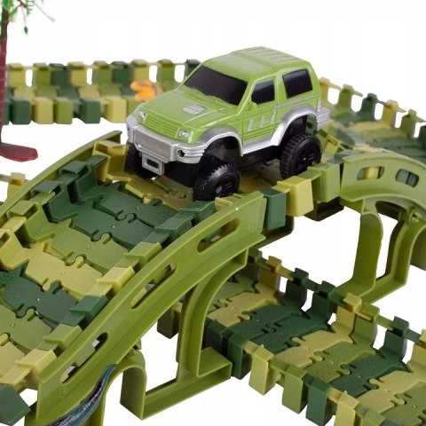 Tor samochodowy dla dzieci Dino Park wyścigowy zestaw 240 el dinozaury Luxma