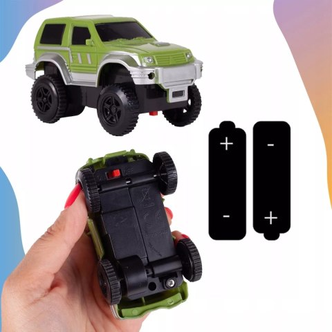 Tor samochodowy dla dzieci Dino Park wyścigowy zestaw 240 el dinozaury Luxma