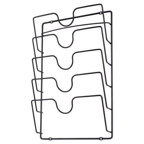 Wieszak na Pokrywki Metalowy VILDE Czarny na 5 Pokrywek LOFT