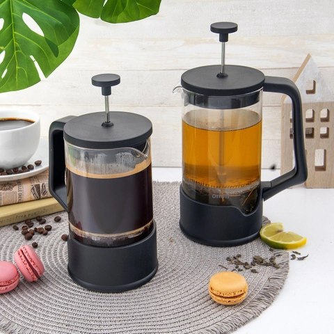 Zaparzacz Tłokowy 400 ml ORION BLACK French Press Szkło i Stal