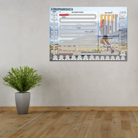Zdrapka Biegacza prezent PLAKAT mapa maraton